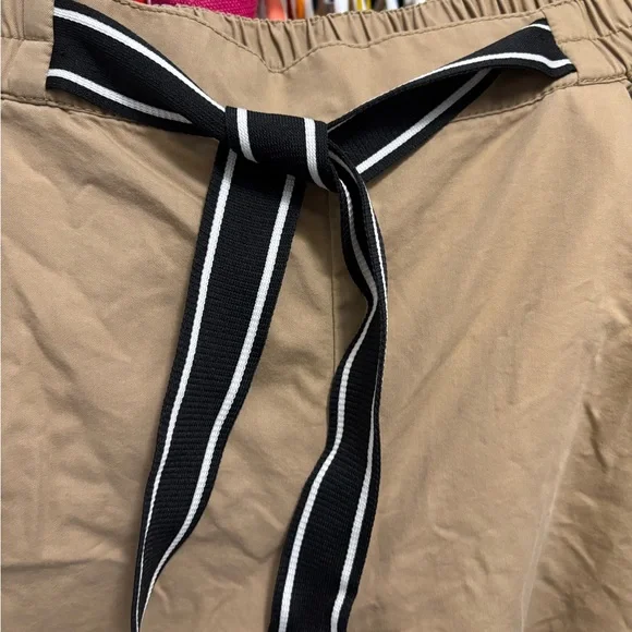 Zara Tan Wide-Leg Drawstring Chinos - Picture 3 of 6